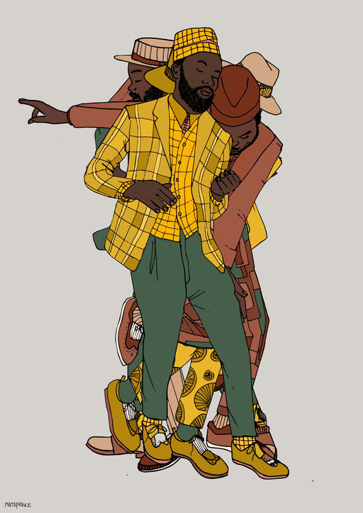 a4 print - dancing men all together now