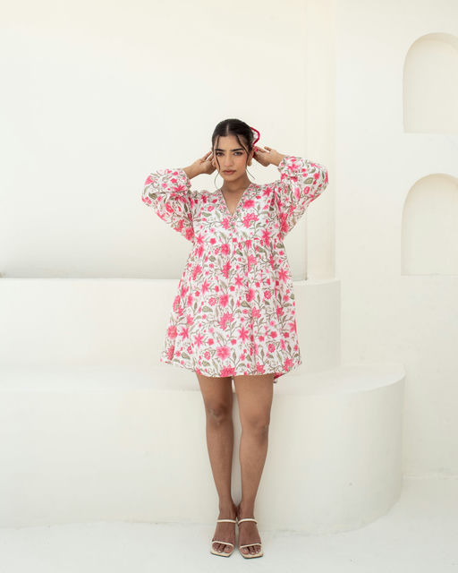 Anar Bagh Pink Mini Dress