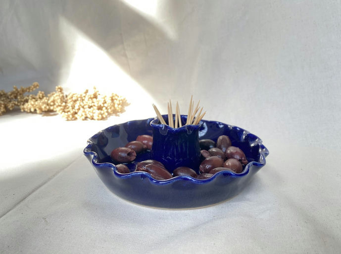 Handmade Ceramic Olive Dish, appetizer plate
