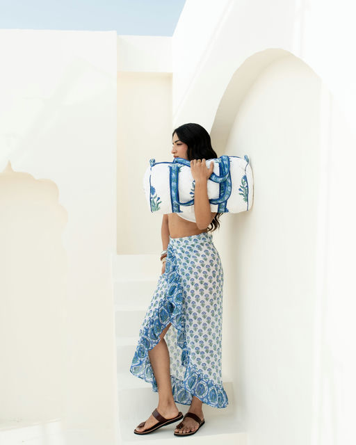 Blue Riviera Getaway Weekend Bag