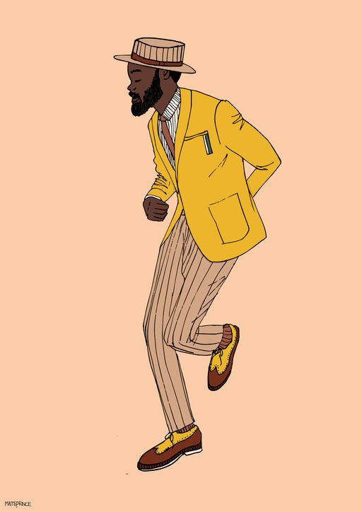 a4 print - dancing man pink