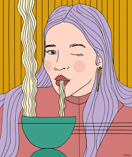 A4 print - Pink wink noodles