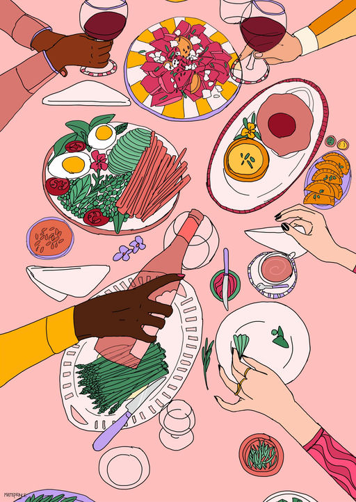 A4 print dinner with friends
