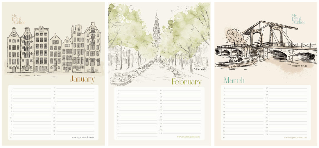 Verjaardagskalender - Amsterdam Icons