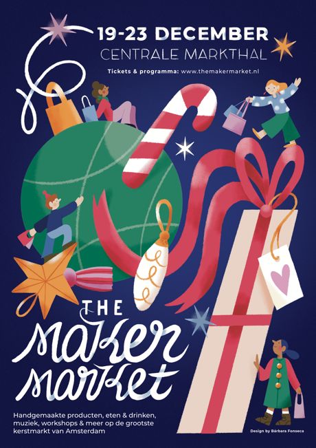 De kerstposter van The Maker Market